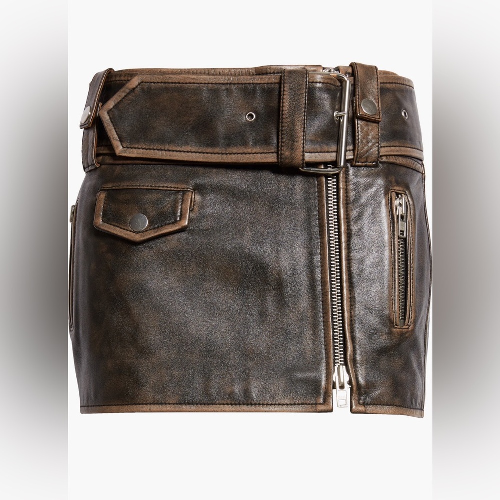 Leather Biker Miniskirt